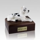 Great Dane Harlequin Laying Large Dog Urn